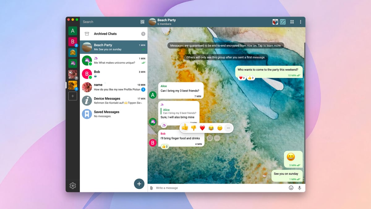 Delta Chat private messaging app interface