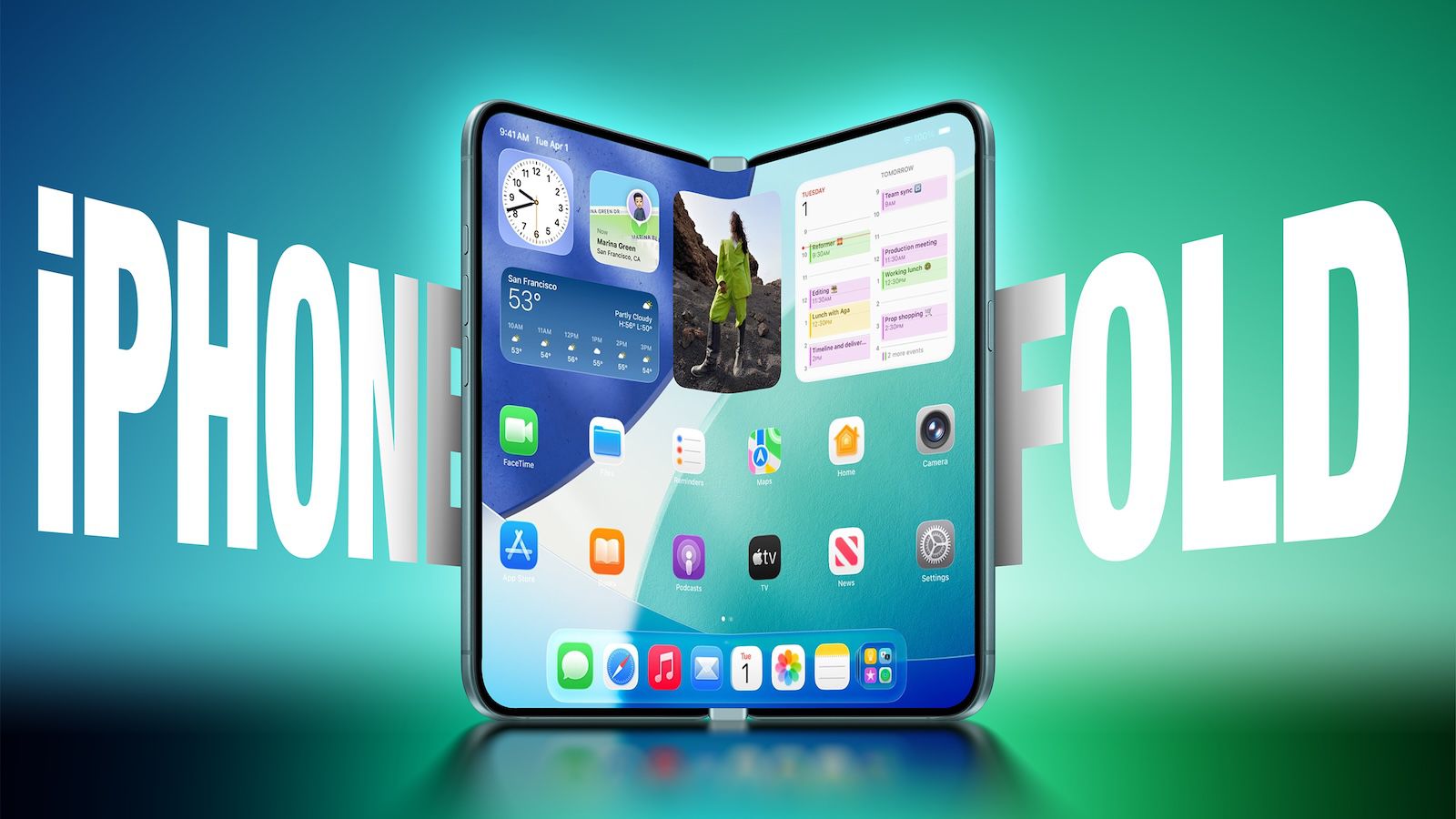 iPhone Fold concept image from MacRumors